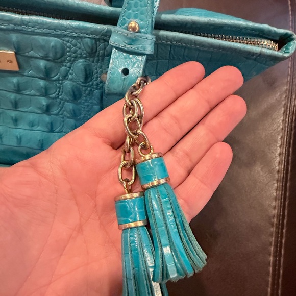 Brahmin Turquoise Croco-Embossed Tote with Matching Wallet - Picture 4 of 15